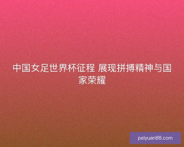 中国女足世界杯征程 展现拼搏精神与国家荣耀